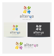 Logo Technologie Multicolore Icone Carte de Visite et Charte Graphique Entreprise Plusieurs Couleurs
