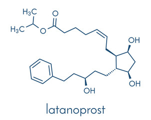 Latanaprost glaucoma drug molecule. Skeletal formula.