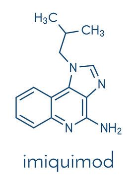 Imiquimod topical skin cancer drug molecule. Skeletal formula.