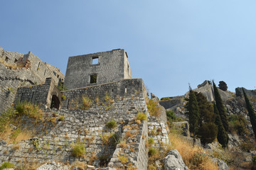 Kotor, Fortress St.Ivan at the foot of Lovćen mountain, Montenegro