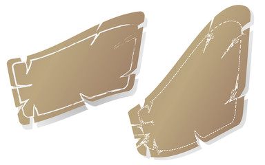 blank brown old paper for bubble speech quote box label price tag badge illustration