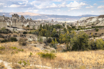 Inside honey valley, white valley and love valley in Cappadocia in Turkey
