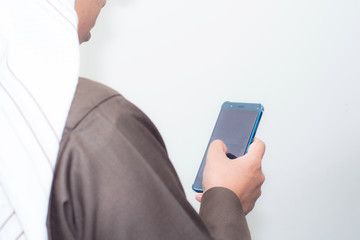 Portrait of Asian man wear the Arab traditional uniform