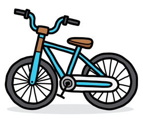 small bicycle / cartoon vector and illustration, hand drawn style, isolated on white background.
