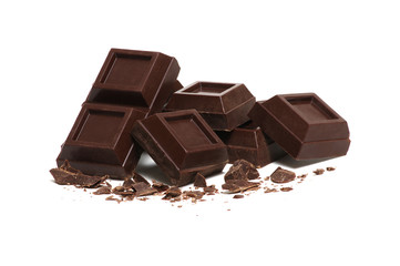 broken bar of dark chocolate