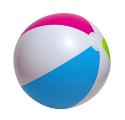 Beach ball on a white