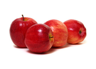 Red apple on white