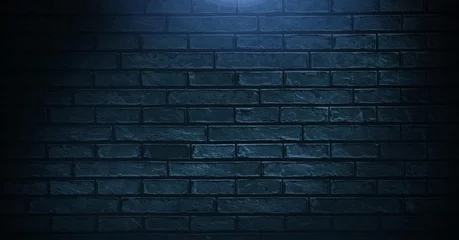 Rolgordijnen Wand Vignet op blauwe muurachtergrond