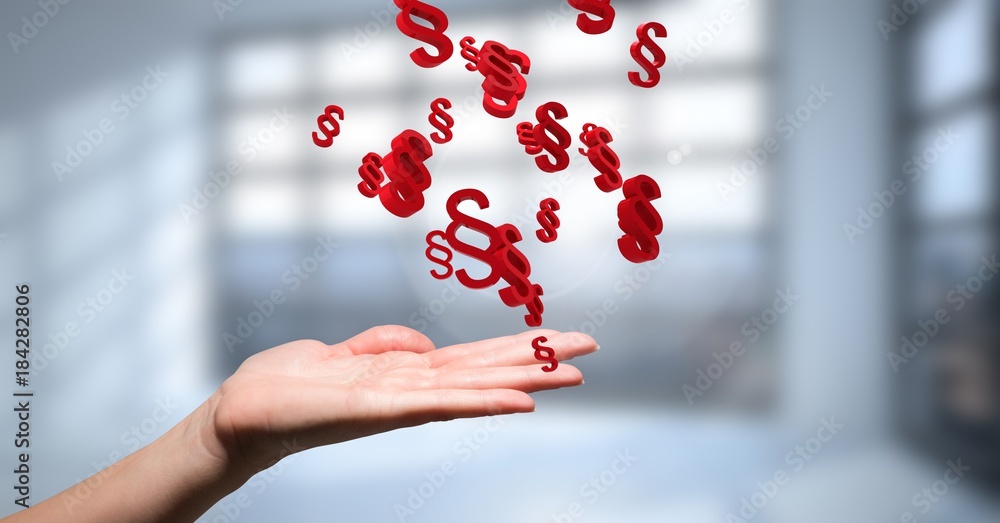 Poster hand open with section symbol icons