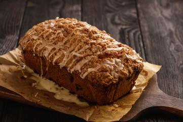 Homemade loaf of apple bread.