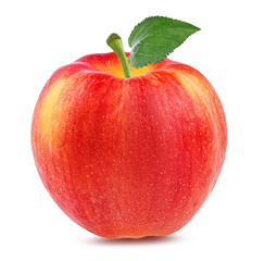 Fresh red apple isolated on white background with clipping path