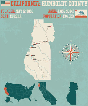 Large And Detailed Map Of Humboldt County, California