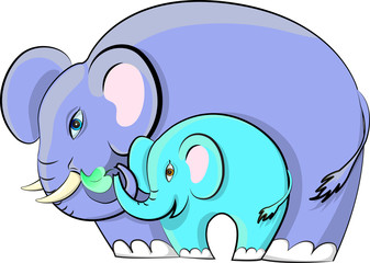 elephant with a baby elephant