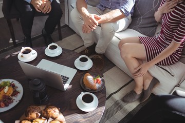 Friends using laptop