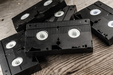 video cassettes, discs