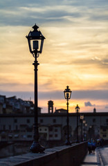 Fototapeta na wymiar Urban sunset in Florence, Tuscany, Italy