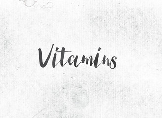 Vitamins Concept Painted Ink Word and Theme