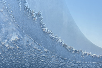 frost pattern window hoarfrost snowflakes