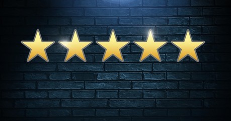 Five star review rating