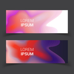 Banner abstract. Fluid organic colorful shapes. Cool gradient shapes composition