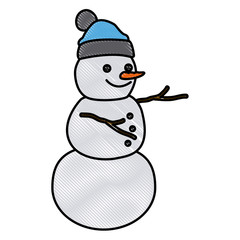 Snowman winter cartoon icon vector illustration graphic design