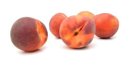 Peaches isolated on white background