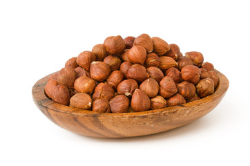 Haselnüsse, Holzschale rustikal