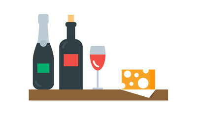 Wine tasting vector illustration