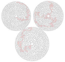 Vector maze set, labyrinth collection pattern