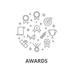 Awards illustration line style
