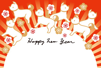 年賀 戌 2018 日の丸