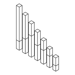 bars statistics isometric financial graph vector illustration