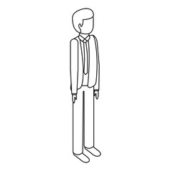 businessman isometric character male adult vector illustration