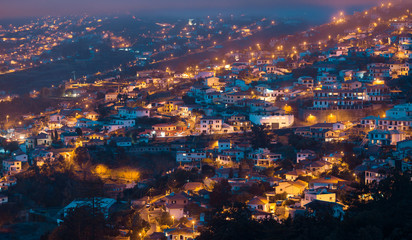 Panoramic view of Funchal by twilight,Madeira Island