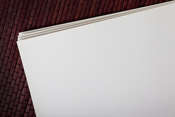 Macro shot of corner of paper. Mock up. Close up.