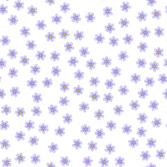 small colored flowers on a white background. For prints, postcards, greeting cards, wedding invitations, birthday, Valentine's day