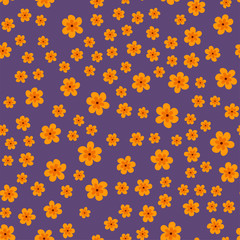 abstract seamless pattern of flowers on a purple background. For prints, cards, invitations, birthday, holidays, party, celebration, wedding, Valentine's day.