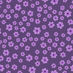 abstract seamless pattern of flowers on a purple background. For prints, cards, invitations, birthday, holidays, party, celebration, wedding, Valentine's day.