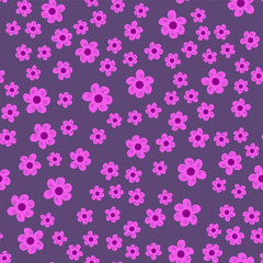 Fototapeta na wymiar abstract seamless pattern of flowers on a purple background. For prints, cards, invitations, birthday, holidays, party, celebration, wedding, Valentine's day.