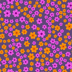 Obraz na płótnie Canvas abstract seamless pattern of flowers on a purple background. For prints, cards, invitations, birthday, holidays, party, celebration, wedding, Valentine's day.
