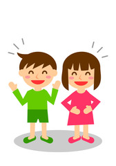 子供　全身　大笑い