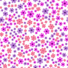 abstract seamless pattern of flowers on a white background. For prints, cards, invitations, birthday, holidays, party, celebration, wedding, Valentine's day.