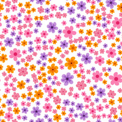 Fototapeta na wymiar abstract seamless pattern of flowers on a white background. For prints, cards, invitations, birthday, holidays, party, celebration, wedding, Valentine's day.