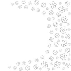 floral frame on a white background prints, greeting cards, invitations for holiday, birthday, wedding, Valentine's day, party