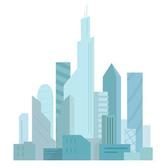 Fototapeta premium City future. Building skyscraper architecture landscape. Very tall buildings. Business center.
