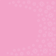 floral frame on a pink background prints, greeting cards, invitations for holiday, birthday, wedding, Valentine's day, party