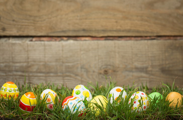 Easter background on grass