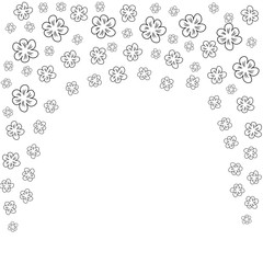 abstract floral frame on a white background. For prints, greeting cards, invitations, wedding, birthday, party, Valentine's day.