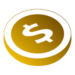 money coin currency dollar icon isometric vector illustration