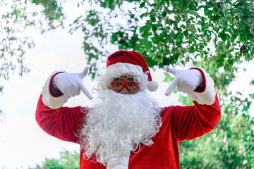 Portrait of santa claus,Thailand people,Sent happiness for children,Merry christmas,Welcome to winter